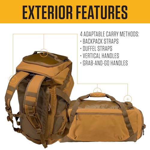 Carhartt Heavy Haul Utility Duffel Bag's, Water-Resistant Packable Bag for Jobsite, Gym, and Travel, Black, 55L