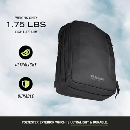 Kenneth Cole REACTION Parker 16" Polyester Tech Covertible Backpack/Briefcase, Black