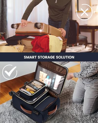 LOVEVOOK 4 Pcs Carry On Luggage 22x14x9 Airline Approved, 20 Inch Carry On Suitcases with Wheels, Softside Rolling Suitcase for Women Men, with TSA Lock Weekender Travel Luggage
