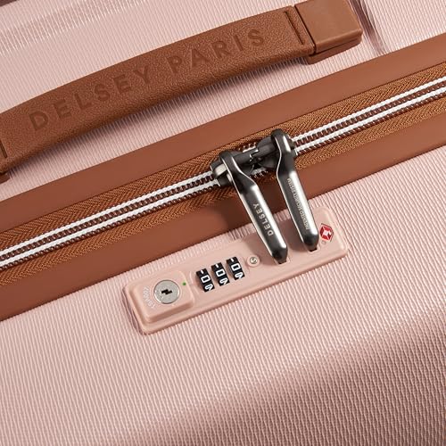 DELSEY PARIS Chatelet Air 2.0 - Hardside Checked Luggage 28 Inch Large - TSA Lock - 360° Spinner Wheels- Polycarbonate Travel Suitcase, Blush Pink
