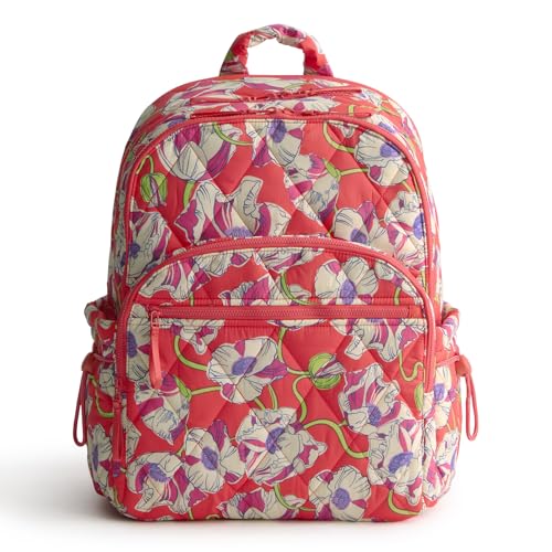 Vera Bradley Women's Featherweight Large Bancroft Backpack, Swirling Poppies, One Size