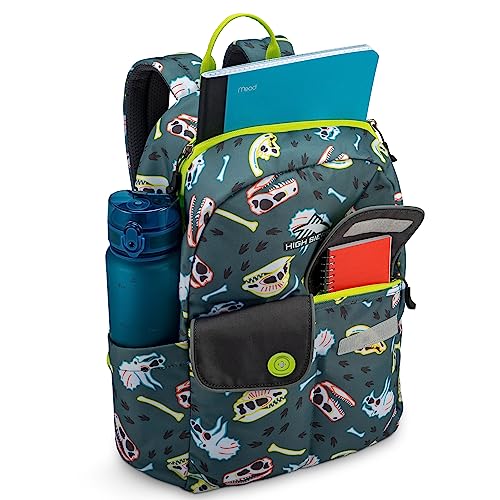 High Sierra Chiqui School Backpack with Tablet Sleeve + 2 Water Bottle Pockets, 18L, Dino Dig