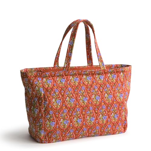 Vera Bradley Women's Premium Cotton Knollton Travel Tote, Garden Paisley, One Size