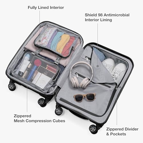 Traveler's Choice Pagosa Hardshell Expandable Luggage with Spinner Wheels, Black, 30-Inch Large