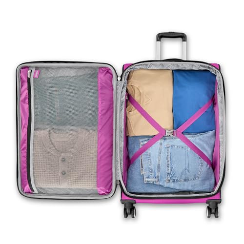 American Tourister 4 KIX 3.0 Checked-Medium 24-Inch Spinner, Hyper Violet