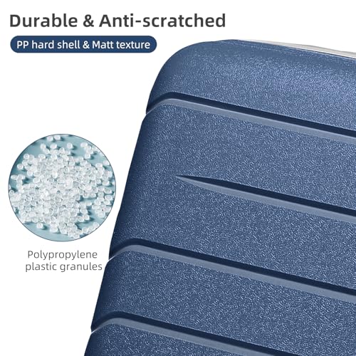 LARVENDER 3-Piece Carry On Luggage Set for Women,Hard Shell Suitcase 20Inch Carry On Luggage 22x14x9 Airline Approved, Spinner Wheel and TSA Lock（Navy 20Inch/DB/TB）