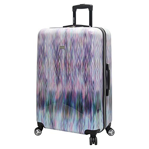 Steve Madden Luggage Collection - 24 Inch Scratch Resistant (ABS+PC) Hardside Mid-sized Suitcase - Durable Lightweight Bag with 8-Rolling Spinner Wheels (Diamond)