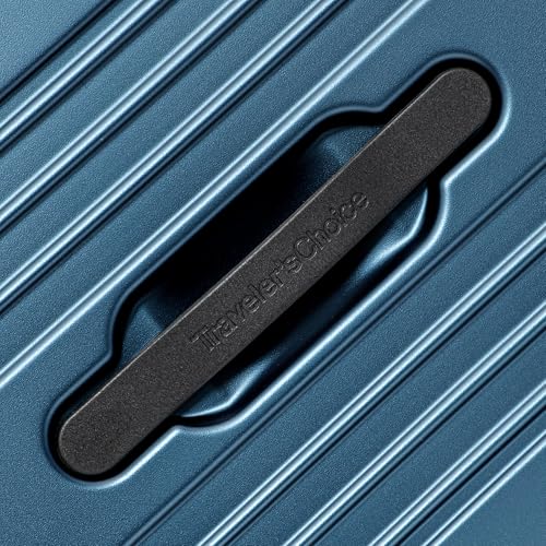 Traveler's Choice Ultimax II Polycarbonate Hardside Luggage with Spinner Wheels, Matte Navy, 28-Inch Medium Trunk