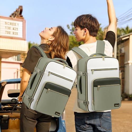 LOVEVOOK Travel Backpack For Women,40L Carry On Backpack Flight Approved,TSA Personal Item Travel Bag Fits 17 Inch Laptop,Business Weekender Overnight Daypack with Back Pad and Chest Buckle,Cubes