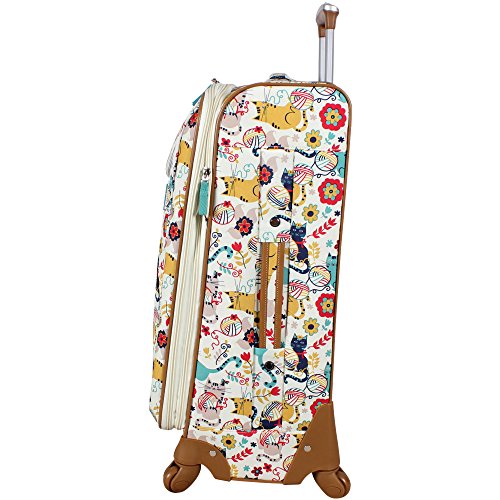 Lily Bloom Luggage 24" Expandable Design Pattern Suitcase With Spinner Wheels For Woman (24in, Furry Friends)