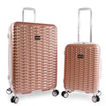 BEBE Lydia 2 Piece Set Suitcase With Spinner Wheels Luggage Set, Rose Gold
