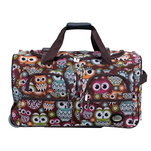 Rockland 22" Polyester Rolling Duffel Bag, Owl