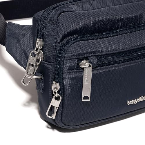 Baggallini Securtex Anti-theft Belt Bag 8.8"x5.5" Crossbody Fanny Pack for Women RFID Wallet Locking Zipper Travel Purse