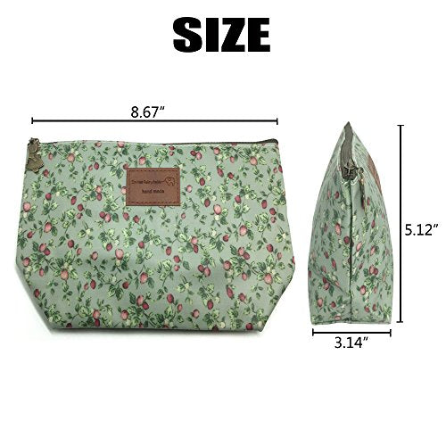 Hunger Green Flowers Make-Up Cosmetic Bag Carry Case, 14 Patterns (P11417017)