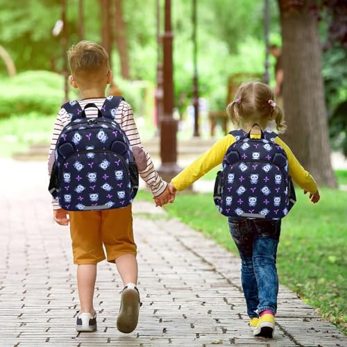 miaozhen Cute Ears Preschool Backpacks Leash Little Girls Anti-Lost Personalized Carry On Backpacks with Reflective Strip Cartoon Cute Neon Fluorescent Panda mochila para bebes