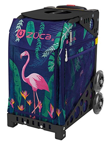 ZUCA Florida Flamingo Sport Insert Bag and Black Frame with Flashing Wheels