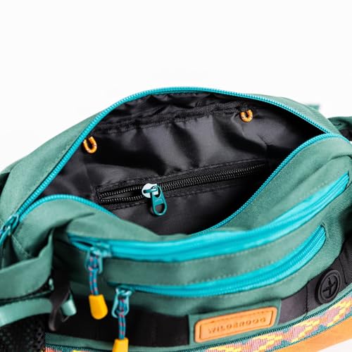 Wilderdog Mega Hip Pack with 3-Liter Capacity, Two Mesh Water Bottle Pockets, Interior Key Loops, Adjustable Straps, and Poop Bag Dispenser (Huckleberry)