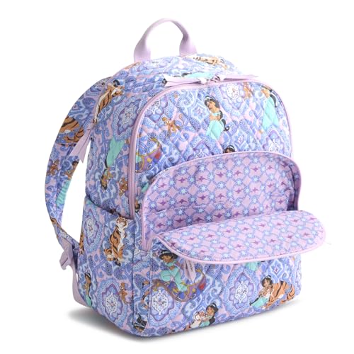 Vera Bradley Women's Disney Premium Cotton Bancroft Backpack – 15" Laptop Sleeve – Jasmine Intricate Medallions, 24L