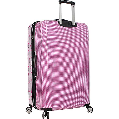 Betsey Johnson Luggage Hardside 3 Piece Set Suitcase With Spinner Wheels (20" 26" 30") (One Size, Flamingo Strut)