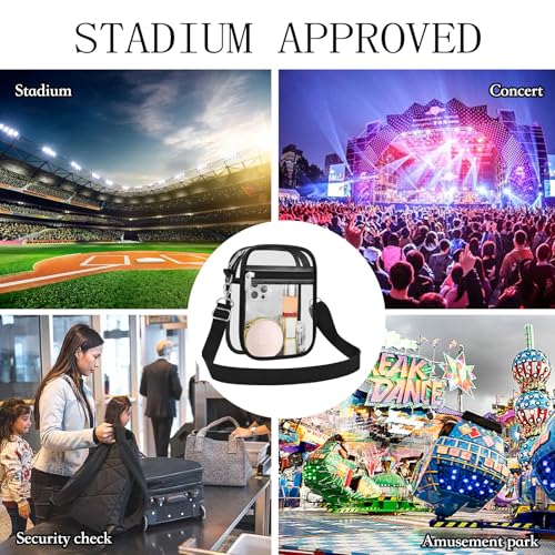 USPECLARE Clear Purse Stadium Transparent Messenger Bag Stadium Approved for Men and Women Clear CrossBody Bag