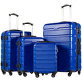 Coolife Luggage 3 Piece Set, Lightweight Durable Hardshell Suitcase set with 360° Spinner Wheels, TSA-approved Lock, Checked Family Travel Luggage sets, 16/20/24/28 Inch, Navy