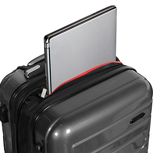 Olympia U.S.A. Nema 25-inch Luggage Expandable Lightweight Hardside Double 4 Wheel Spinner Suitcase with TSA Lock and Hidden Laptop Compartment
