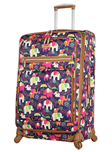 Lily Bloom Design Pattern 28" Luggage Softside Expandable With Double Spinner Wheels, Large Lightweight Suitcase Checked Bag For Women