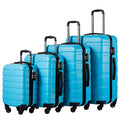 Coolife Luggage 3 Piece Set, Lightweight Durable Hardshell Suitcase set with 360° Spinner Wheels, TSA-approved Lock, Checked Family Travel Luggage sets, 16/20/24/28 Inch, Blue