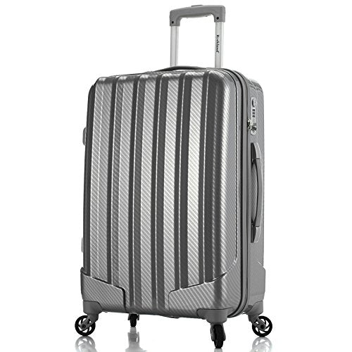 Rockland Barcelona Hardside 9-Piece Travel Gear Luggage Set, Silver, 3-Piece Set (22/24/28) (CF186-SILVER)