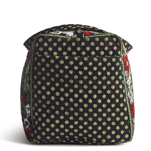 Vera Bradley Women's Premium Cotton Large Original Duffel Bag – Carry On Weekender Travel & Gym Bag – Vibrant Black, 58L