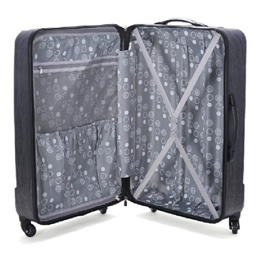 Rockland Santa Fe Hardside Spinner Wheel Luggage Set, Carbon, 3-Piece Set (20/24/28)