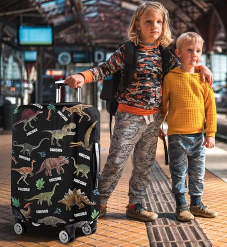 Subvise Dinosaur Suitcase Cover for Dinosaur Lover,Suitcase Protector Elastic Luggage Cover Anti-scratch (Medium (22-24in))