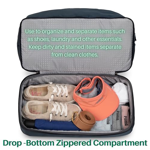 Ricardo Beverly Hills Avalon Drop-Bottom Weekender Duffel Stylish Tote Bag for Women, Carry On Luggage & Travel Essentials (Juniper Green, 38L)