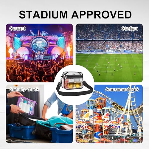 Clear Bag for Stadium Events Clear Sports Fan Handbags Purses with Adjustbale Strap for Concerts Festivals Game Day