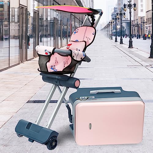 LemoHome Expandable Luggage with Spinner Wheels,Large Suitcases with Child Seat Design,Hard Luggage for Women and Men,20 inch Hardside Carry on Luggage for Travel (Pink)