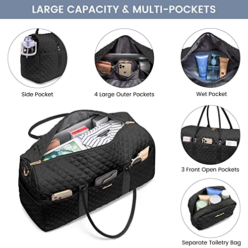LOVEVOOK Travel Duffle Bag,Weekender Bags for Women Overnight Bag with Shoe Compartment, Carry on with Toiletry Bag,Duffel Bag with Wet Pocket,Hospital Bags for Labor and Delivery