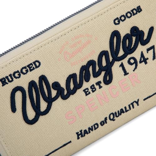 Montana West X Wrangler Wristlet Wallets for Women Classic Retro Wallet Purse Bifold Credit Card Wallets for Women Oversized Logo Clutch Wristlet