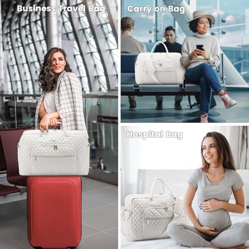 LOVEVOOK Travel Duffle Bag, Weekender Bag for Women with Professional Laptop Compartment Carry on Overnight Case with Toiletries Kit Wet Pocket for Business Travel, Hospital bag for Labor and Delivery