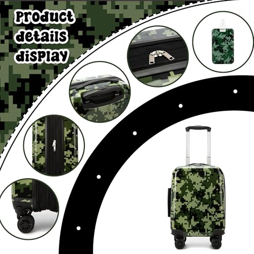 Esteemly Kid's Luggage Set 2 Piece Suitcase Set 16" Hardside Luggage with Spinner Wheels Girls Carry on Toddler Travel Rolling Suitcase with Neck Pillow Airline Approved
