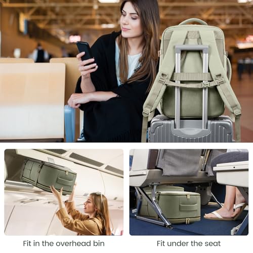 LOVEVOOK Travel Backpack For Women,40L Carry On Backpack Flight Approved,TSA Personal Item Travel Bag Fits 17 Inch Laptop,Business Weekender Overnight Daypack with Back Pad and Chest Buckle,Cubes