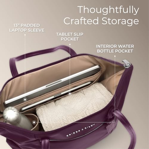 Briggs & Riley Traveler Tote Bag, Plum, Expandable Tote Bag, Rhapsody Expandable Tote