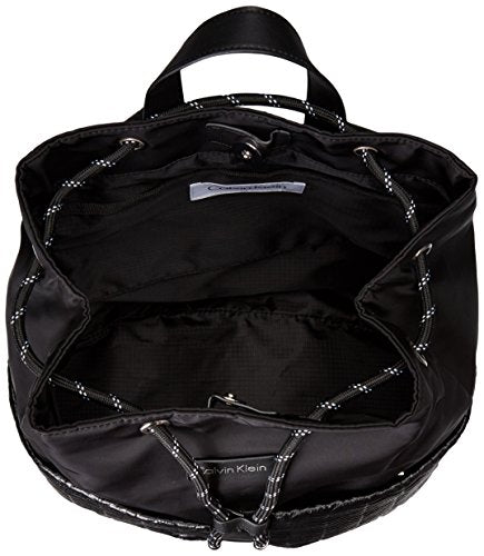 Calvin Klein Athleisure Dressy Nylon/cire Backpack, Black/White Tweed Print