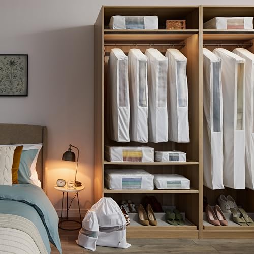 Hayden Hill Luxury Organic Cotton Garment Storage Bag - Short 40 Inch - Breathable Hanging Clothes Bag for Short Dresses, Jackets & Suit Bags for Closet Storage - Certified Carbon Neutral