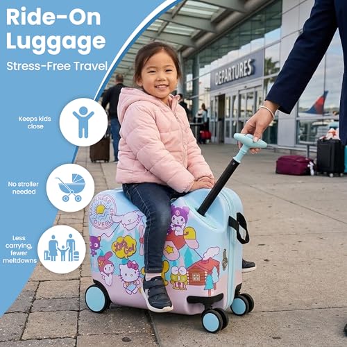 Bioworld Hello Kitty & Friends Ride-On 18" Suitcase For Kids & Toddlers