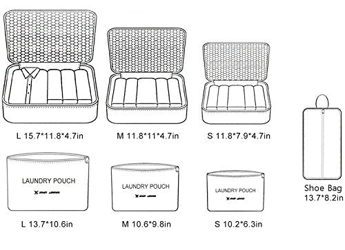 Luggage Cubes,Mossio 7 Pack Lightweight Toiletry Organizer Space Saver Travel Accessories Pink Leopard