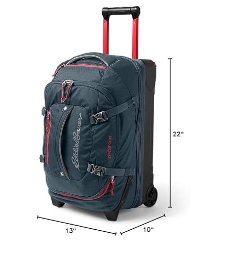 Eddie Bauer Expedition Rolling Duffel Bag with Wheels | Travel | Carry-On | Luggage | Rugged | Durable - Storm, 22"