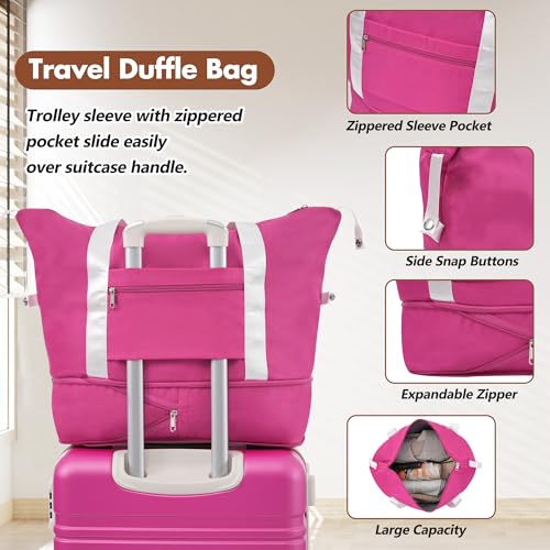Merax Luggage Sets 24 Inch Suitcase with TSA Lock Hardshell Carry On Luggage with Duffel Bag