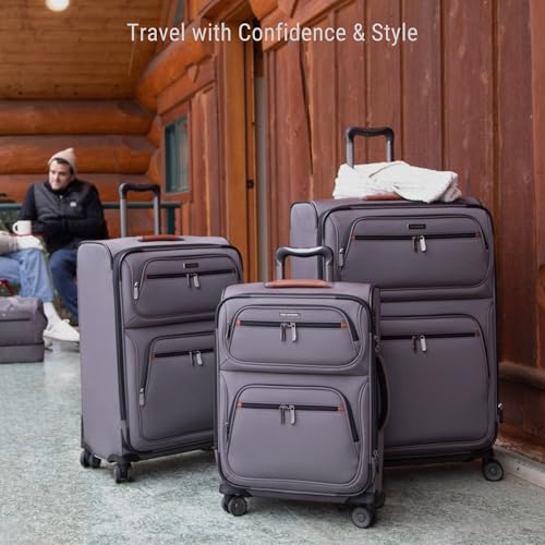 Ricardo Beverly Hills Montecito 3.0 Softside Luggage Collection Expandable Suitcases with Wheels and TSA Lock, 21 Carry-on (French Gray, 21-inch Carry-on)