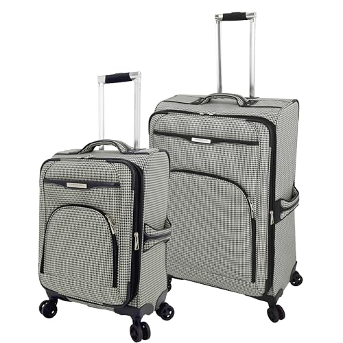 London Fog Oxford III Black White Houndstooth 2pc Set (20" and 29")