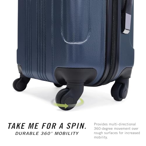 Kenneth Cole REACTION Out of Bounds Lightweight Hardshell 4-Wheel Spinner Luggage, Naval, 20-Inch Carry On
